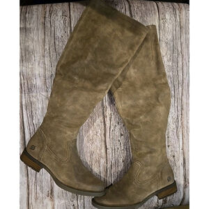 New Børn Women’s Size 6M Taupe Dstrssd Leather Tall Riding Boots Over Knee NIB